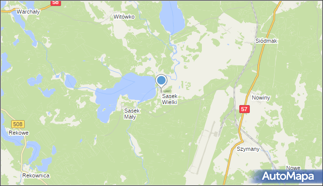 mapa Sasek Wielki, Sasek Wielki na mapie Targeo